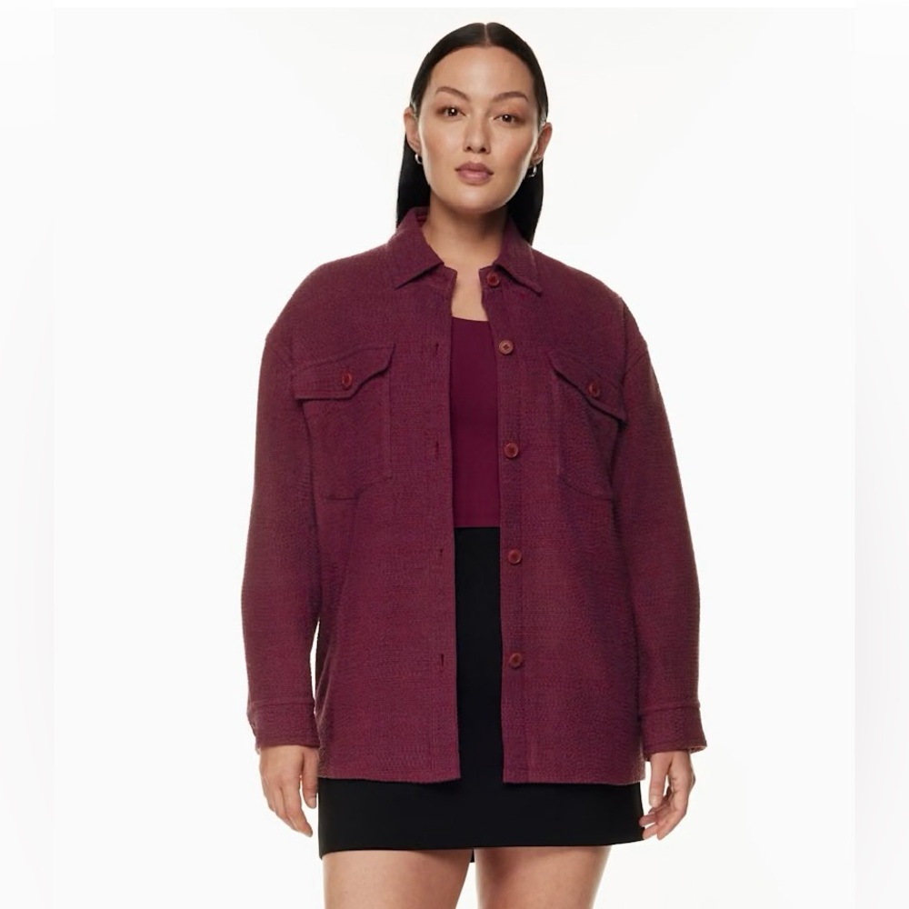 Aritzia Babaton Joan Shirt Jacket in Elixir Purple Shacket
